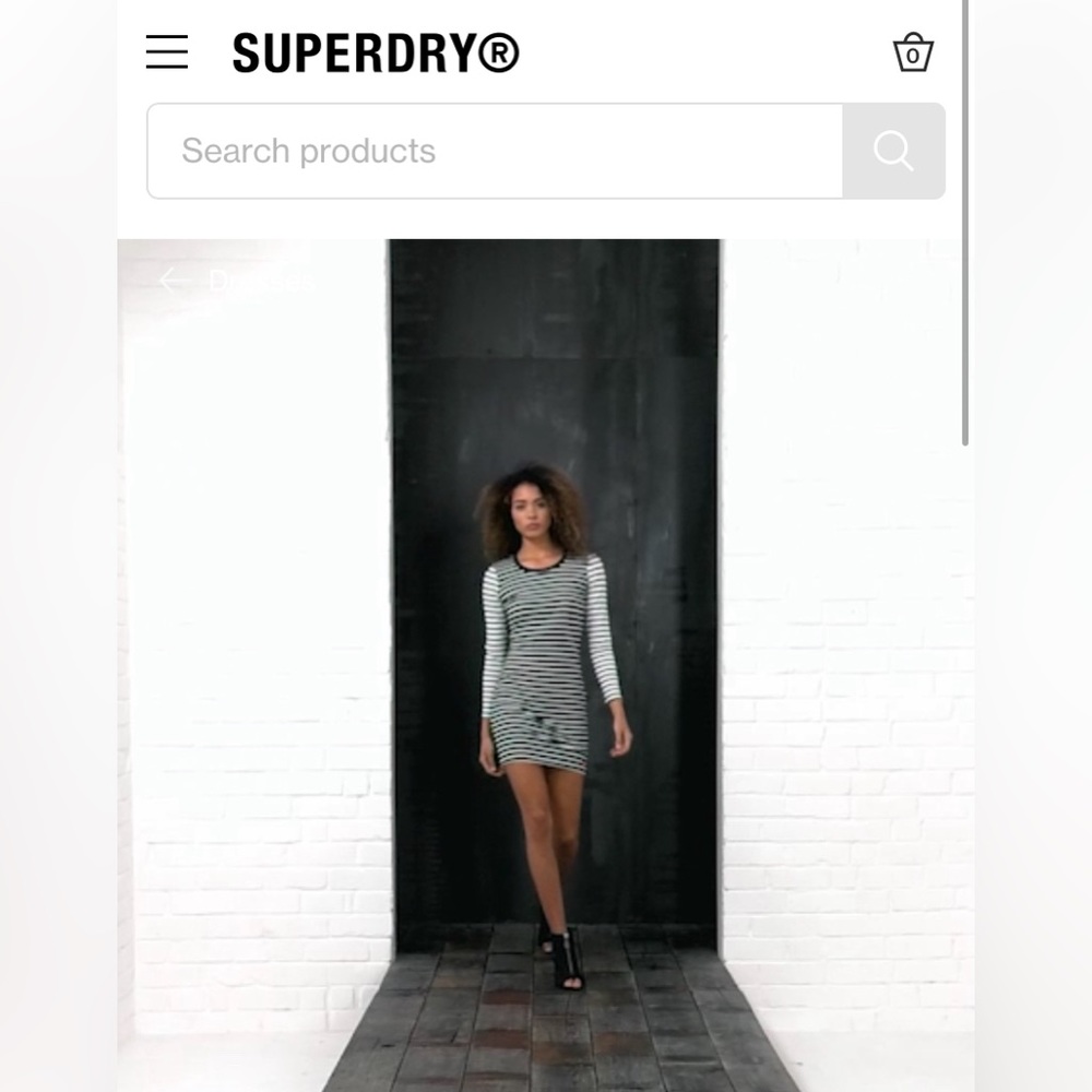 SUPERDRY long sleeve striped mini dress - Picture 3 of 9
